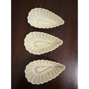 Vintage BELLEEK Fermanagh Ireland Pink Shell Open Salt Dish 5th Green Mark All 3